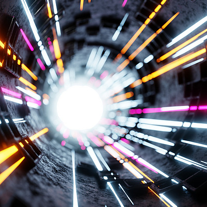 Photo: A light source emitting colorful rays.